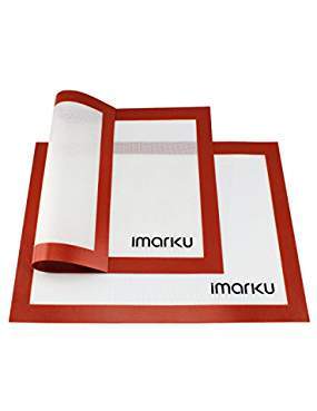 iMarku Silicone Baking Mat Set of 2 ，Non-Stick,Heat Resistant, Durable Silicon Liner for Bake Pans