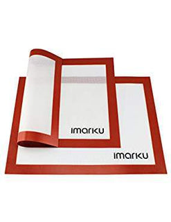 iMarku Silicone Baking Mat Set of 2 ，Non-Stick,Heat Resistant, Durable Silicon Liner for Bake Pans