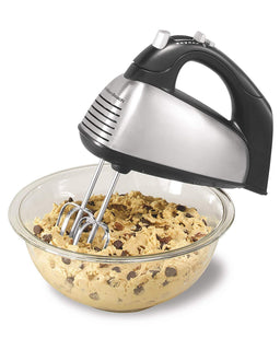 Hamilton Beach 62650A Classic 6-Speed Electric Hand Mixer, with with Snap-On Storage Case, Brushed Stainless