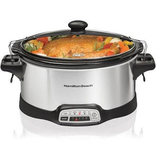 Hamilton Beach 6-Qt. Stay or Go Slow Cooker with Lid REST, Silver